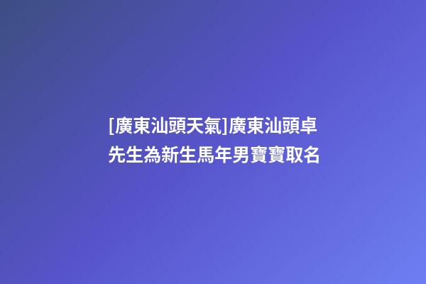 [廣東汕頭天氣]廣東汕頭卓先生為新生馬年男寶寶取名-第1張-公司起名-玄機派